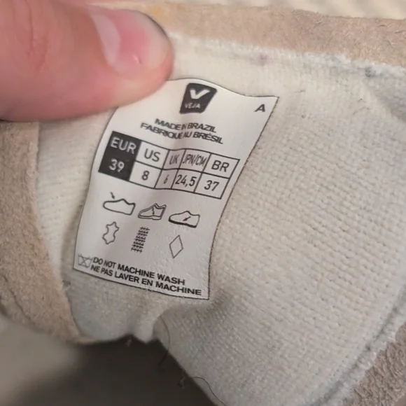 Veja Cream Velcro Sneakers W:8 Lightly Worn - Picture 4 of 4